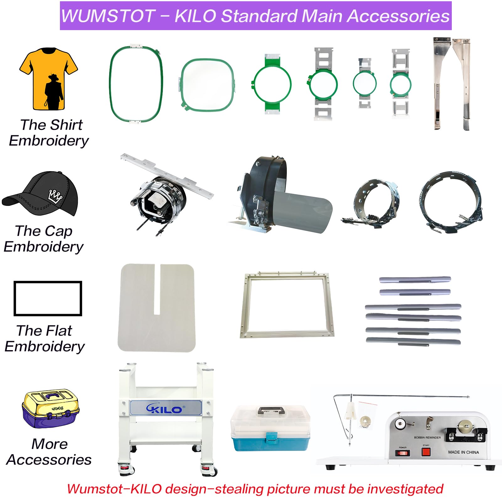 CH1501 Embroidery Machine 15 Needle: Commercial Digital Hat Embroidery Machine Kit with Stand - 13"x20" Embroidery Area 1200 SPM Max Speed, 10" Touch Screen, Wifi, USB for 3D Cap, Shirt and More