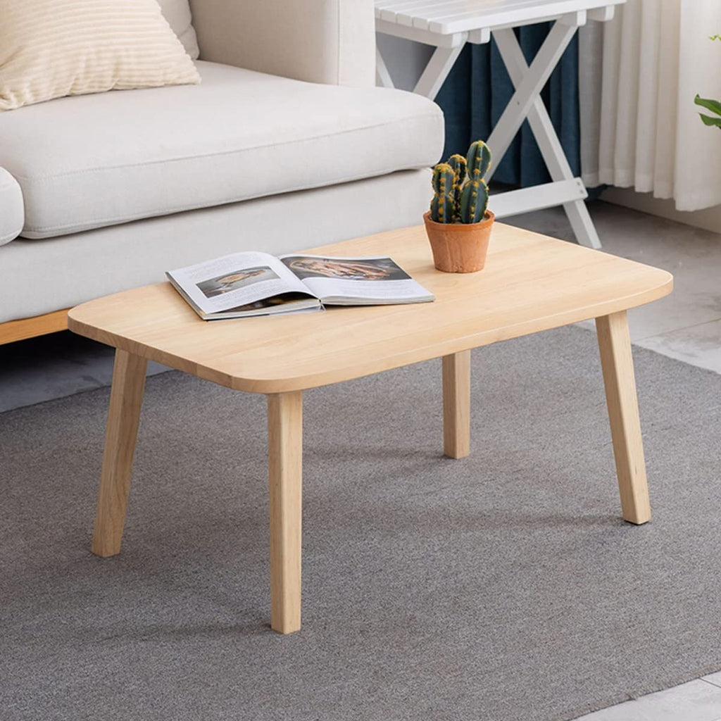 MHJKHG Foldable Wooden Table Living Room Coffee Table Foldable Coffee Table Children's Game Table Laptop Table，Wood Color 60x40x27cm