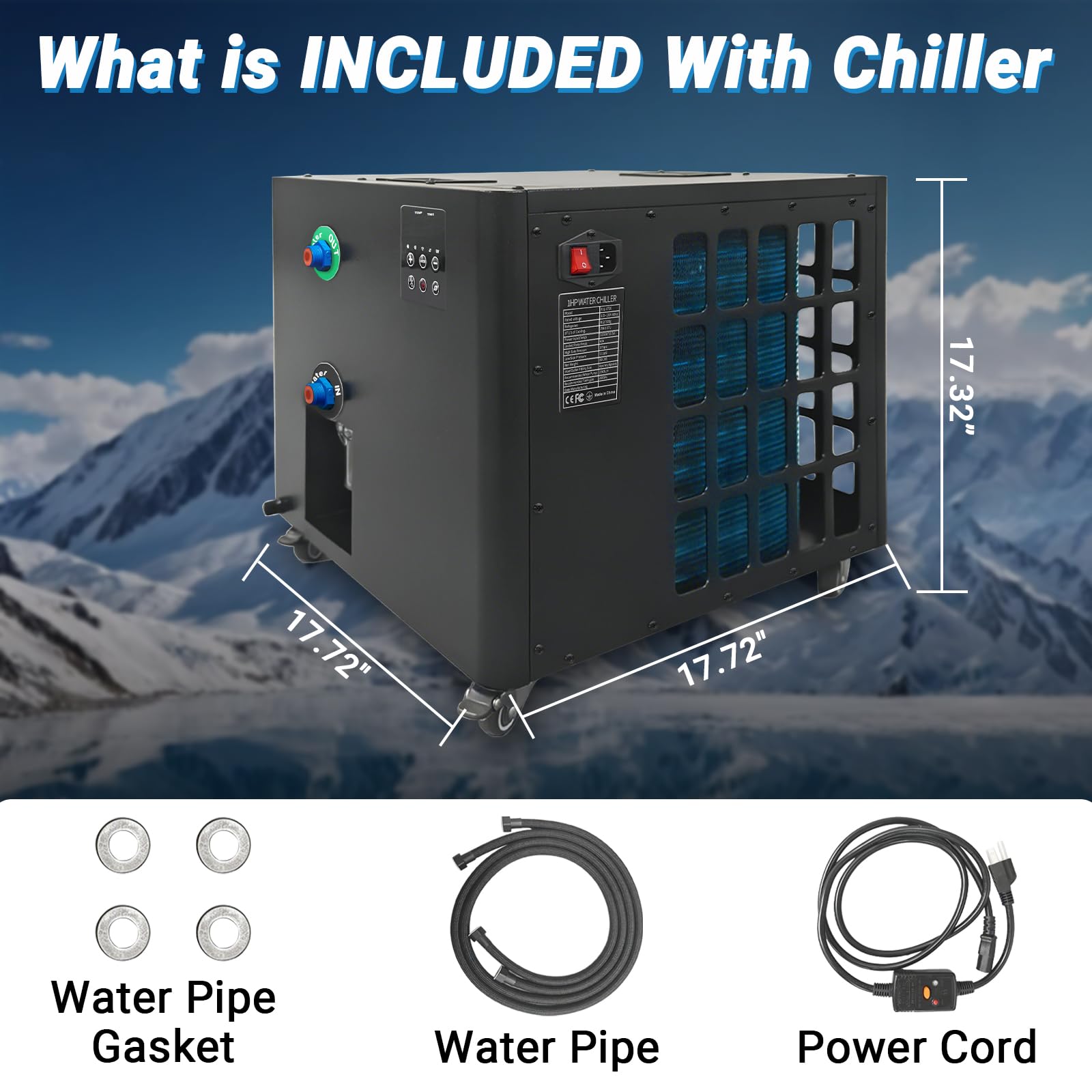 Ice Bath Water Chiller for Cold Plunge Tubs, 1HP Upgraded Cold Plunge Chiller & Hot Water Heater - 37.4° to 107.6°F- 110V Cooling Chiller Ideal for Ice Bath Cold Therapy Recovery