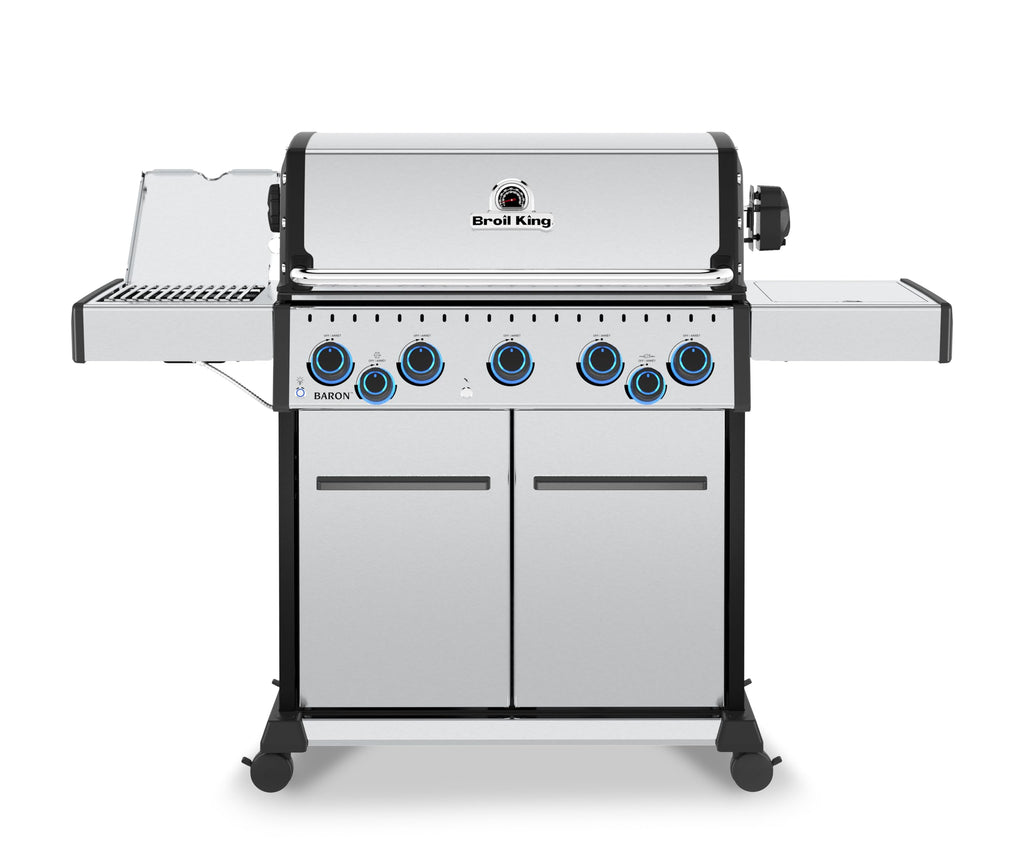 Broil King 678347 Baron S 590 Pro IR 5-Burner Pellet Ready Natural Gas Grill in Stainless Steel with Infrared Side Burner and Rear Rotisserie Burner