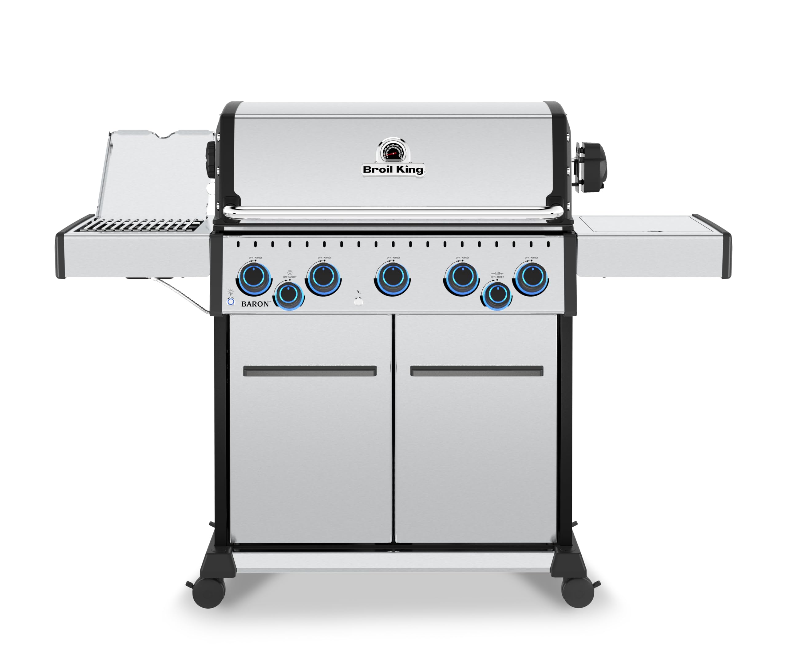 Broil King 678347 Baron S 590 Pro IR 5-Burner Pellet Ready Natural Gas Grill in Stainless Steel with Infrared Side Burner and Rear Rotisserie Burner