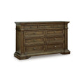 Signature Design by Ashley Thoridan Traditional 9-Drawer Dresser with Safety Stop and Anti -Tipping, Dark Brown