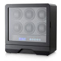 6 Watch Winder with LED Light, LCD Display and Storage Drawer