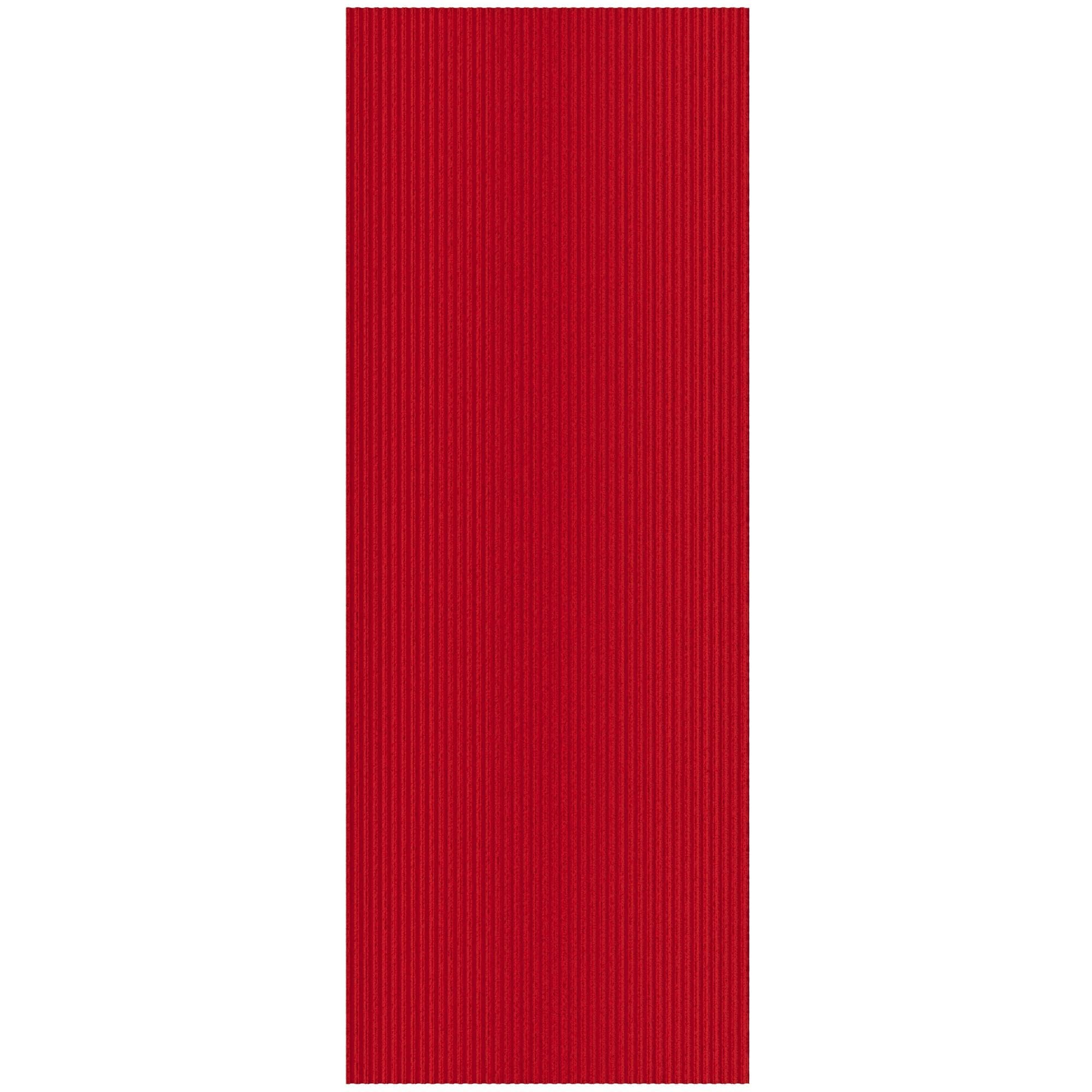 Ottomanson 2'7" x 54' Hallway Runner with Scraper Pile Extra Durable Non-Slip Rug Mat for Indoor & Outdoor Use - Ideal for Kitchen, Entryway, Patio & Garage - High-Traffic Carpet, Red