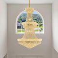 Homeooze 31 - Light Large Empire Crystal Chandelier for High Ceiling Foyer Entryway Staircase Living Room Dining Room Gold Finish