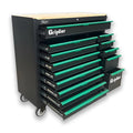 Griplier 14-Drawers Rolling Tool Chest with Wood Workbench,Brake Casters,Lock & Key,Heavy-Duty Steel Tool Cabinet Storage, for Home,Garbge or Workshop Use (14 Drawers)
