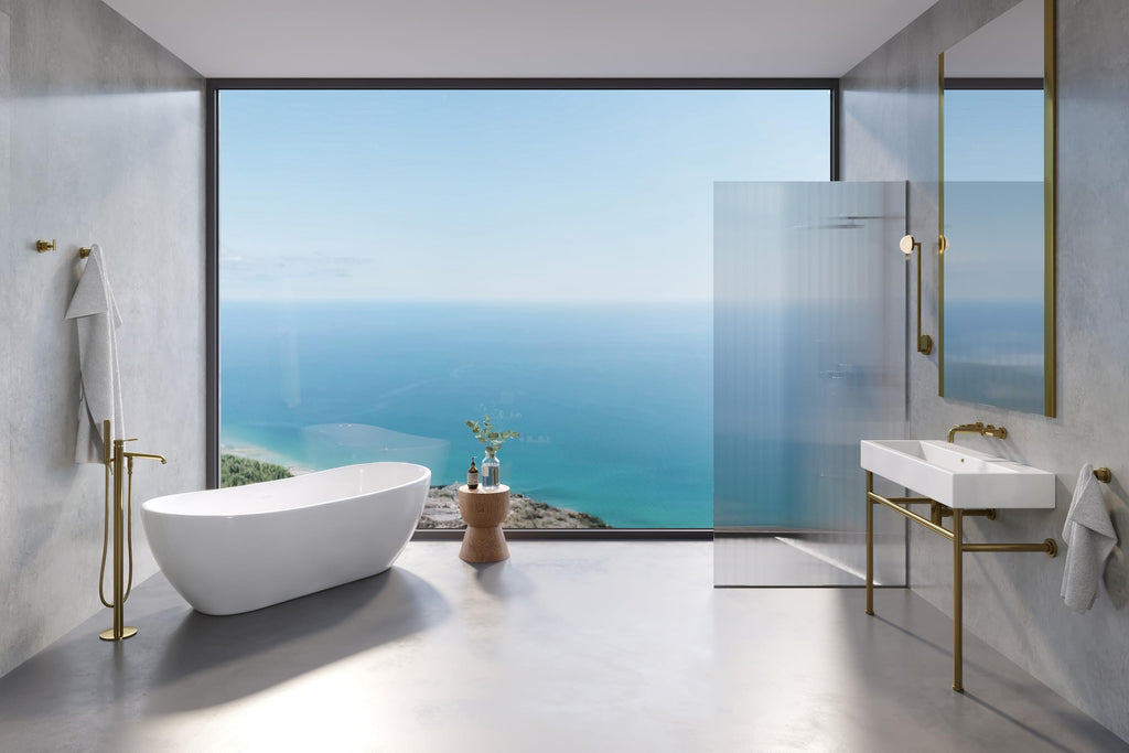Kingston Brass VRTRS723223 Aqua Eden 72-Inch Solid Surface Resin Free Standing Tub with Drain Kit, 71-7/16" L x 32-5/16" W x 22-13/16" D, Matte White