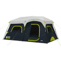 CORE Blackout 9 Person Instant Cabin Tent | Large Multi Room Family Pop Up Dark Room Tent for 2 Minute Camp Setup | Included Storage Pockets for Camping Accessories