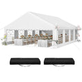YITAHOME 20x30FT Party PVC White Tent Heavy Duty Wedding Event Shelters Upgraded Galvanized Ripple Canopy with Large Roof Removable Sidewalls & 2 Storage Bags 600D Oxford for Outdoor Weddings, BBQ