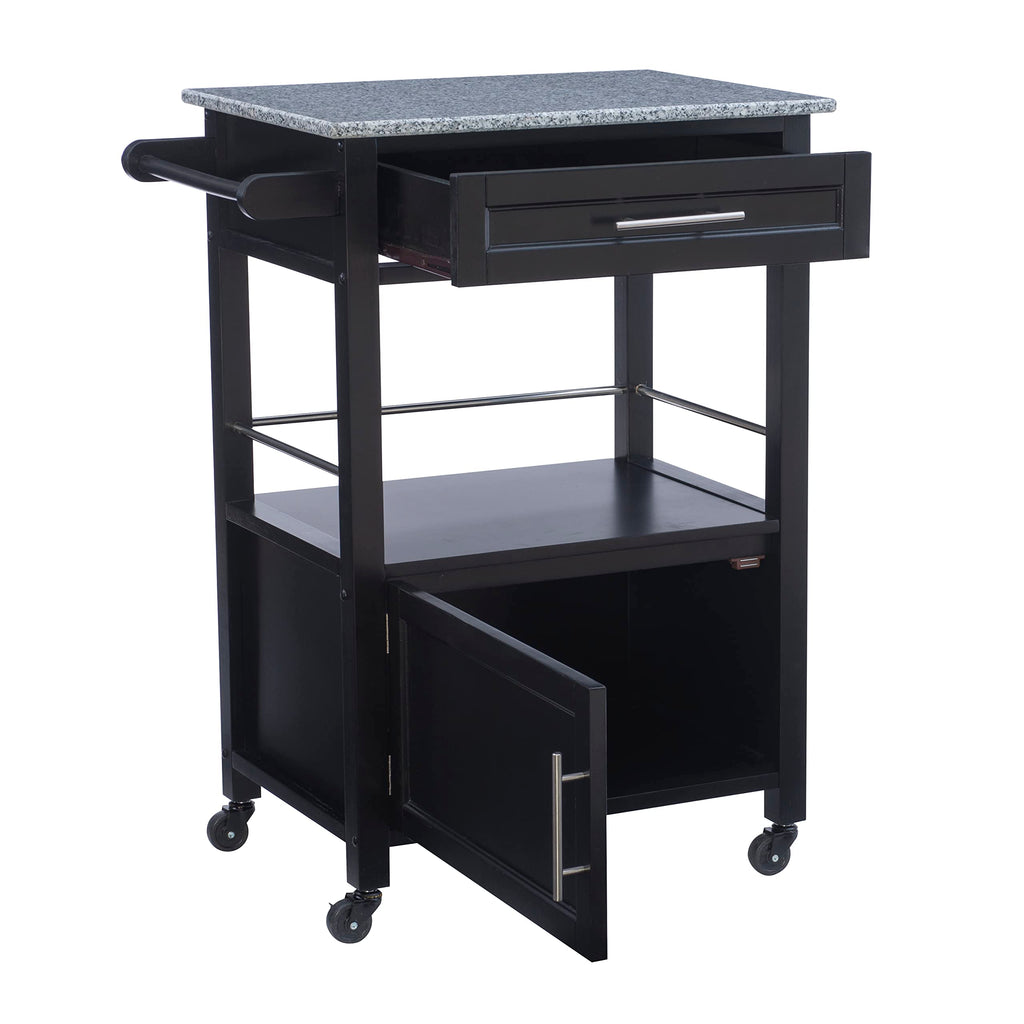 Linon Cayden Black Kitchen Cart,