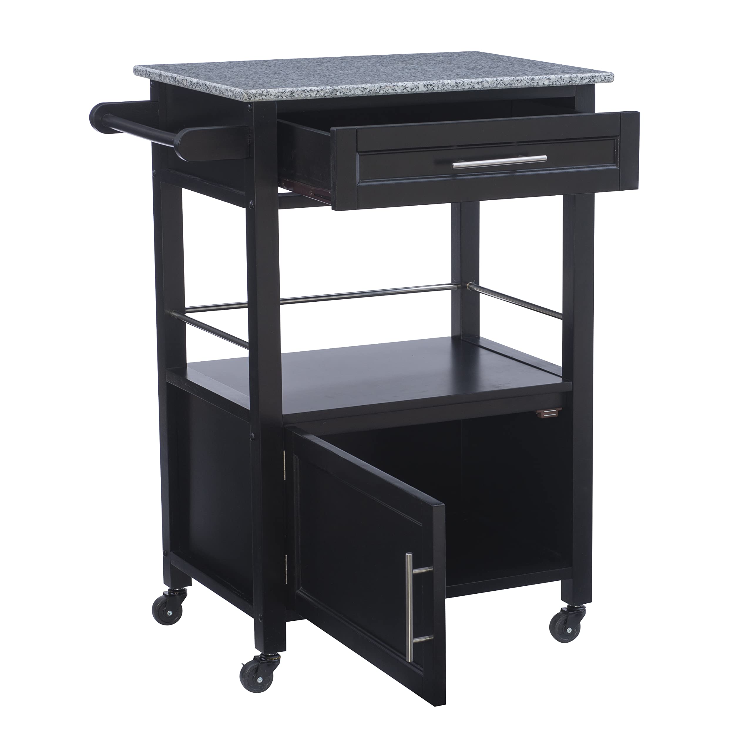 Linon Cayden Black Kitchen Cart,