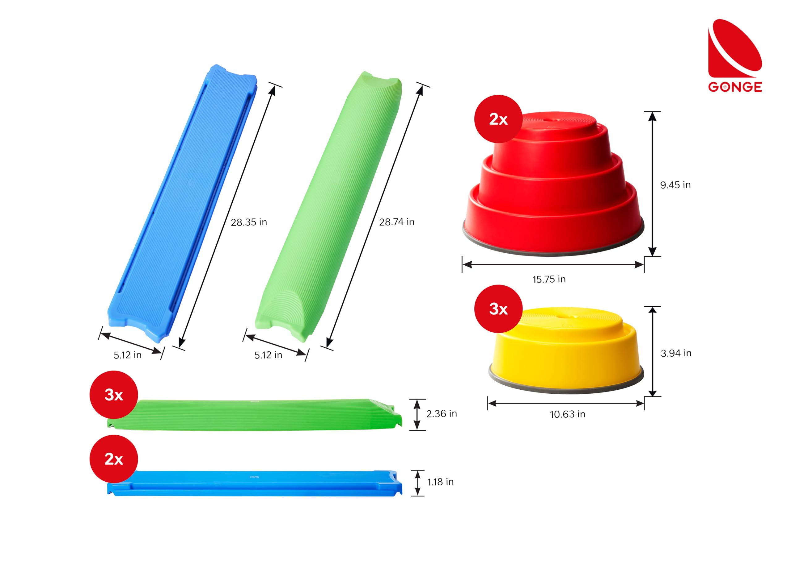 GONGE Build N' Balance Beginner Set - Complete Balancing Course For Sensory Exploration And Balance Training - Set of 10 pieces