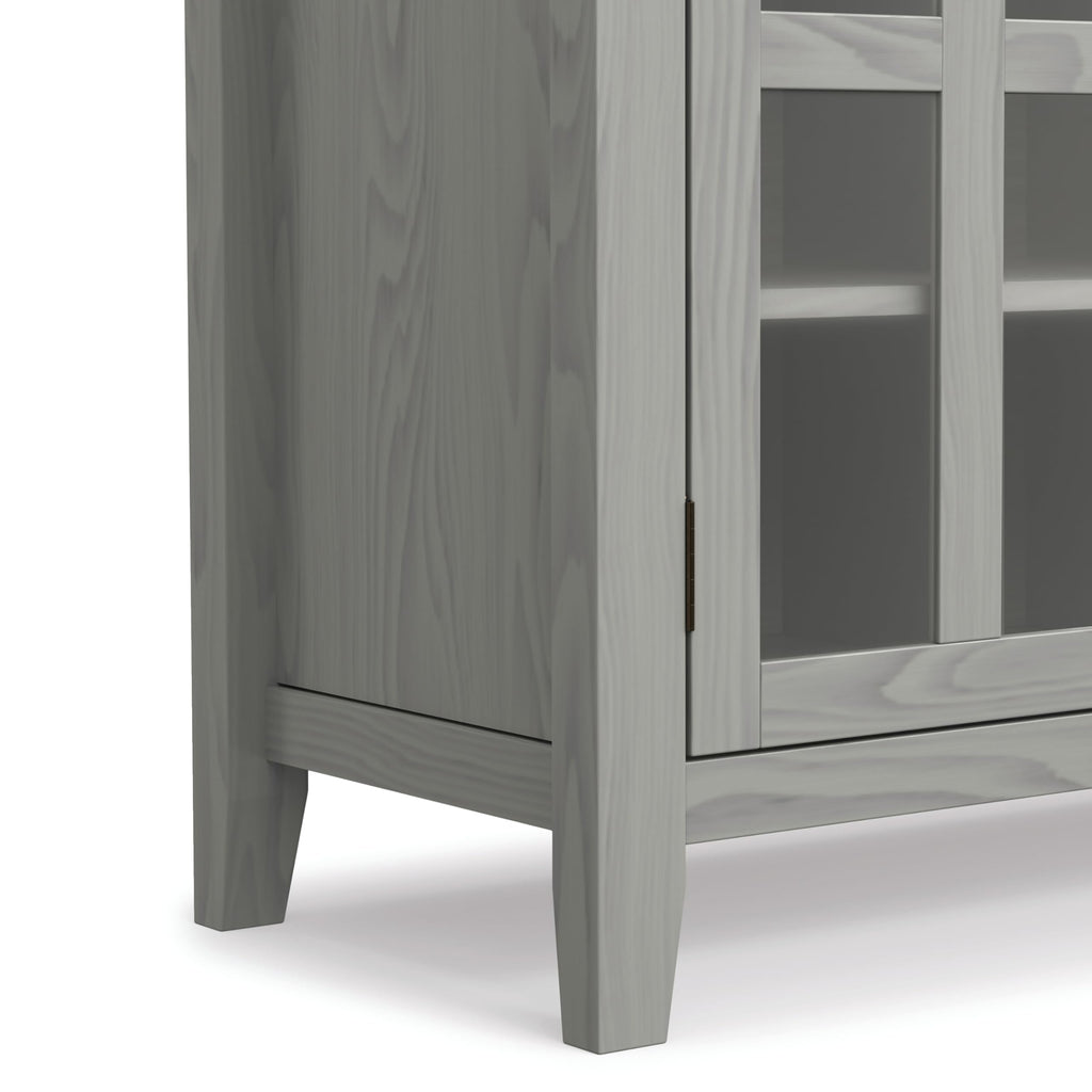 SIMPLIHOME Artisan TV Stand - 53 inch Wide Solid Wood Tall Media Console in Fog Grey, Contemporary Entertainment Center for Living Room for TVs up to 60 Inches with Drawers and Cable Management