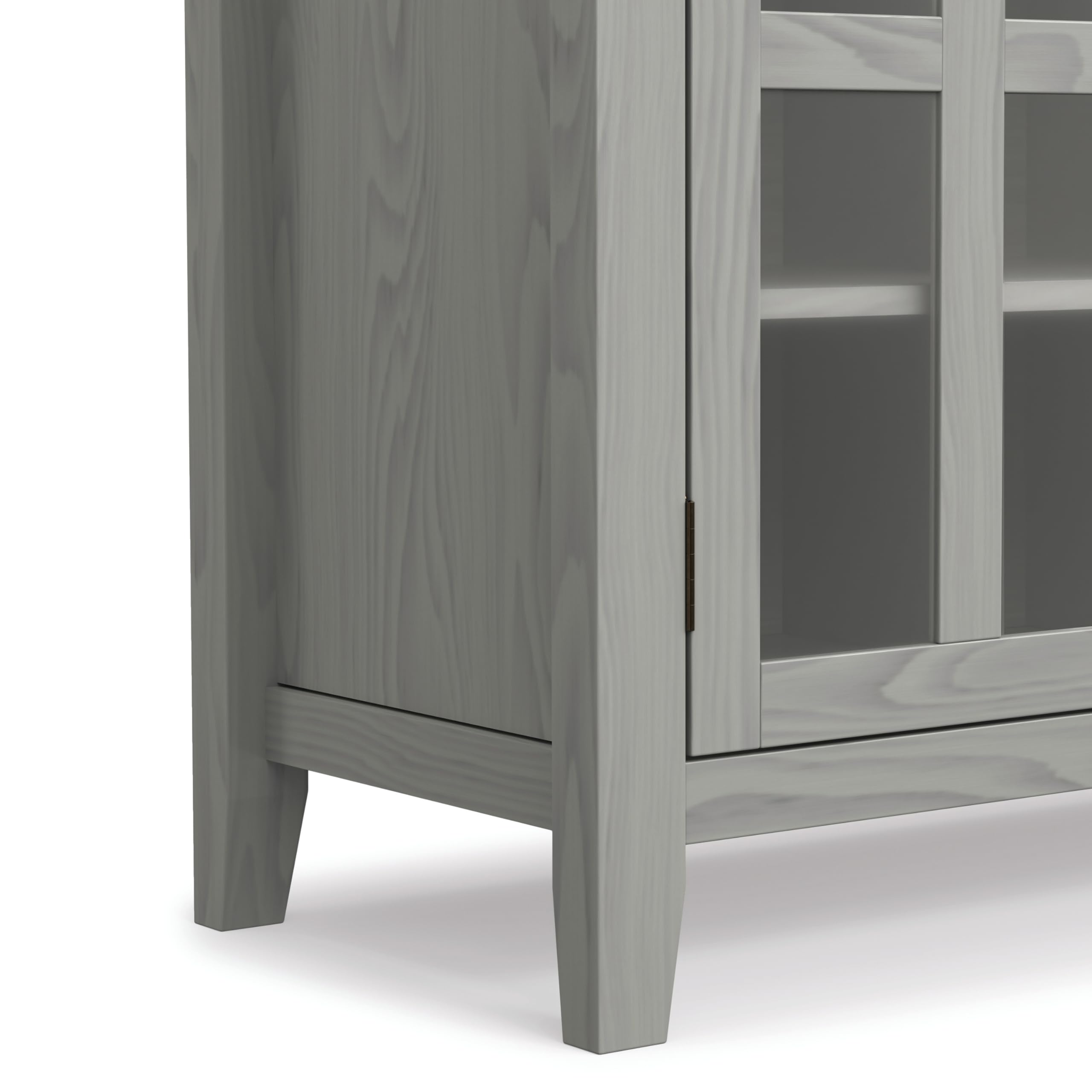 SIMPLIHOME Artisan TV Stand - 53 inch Wide Solid Wood Tall Media Console in Fog Grey, Contemporary Entertainment Center for Living Room for TVs up to 60 Inches with Drawers and Cable Management