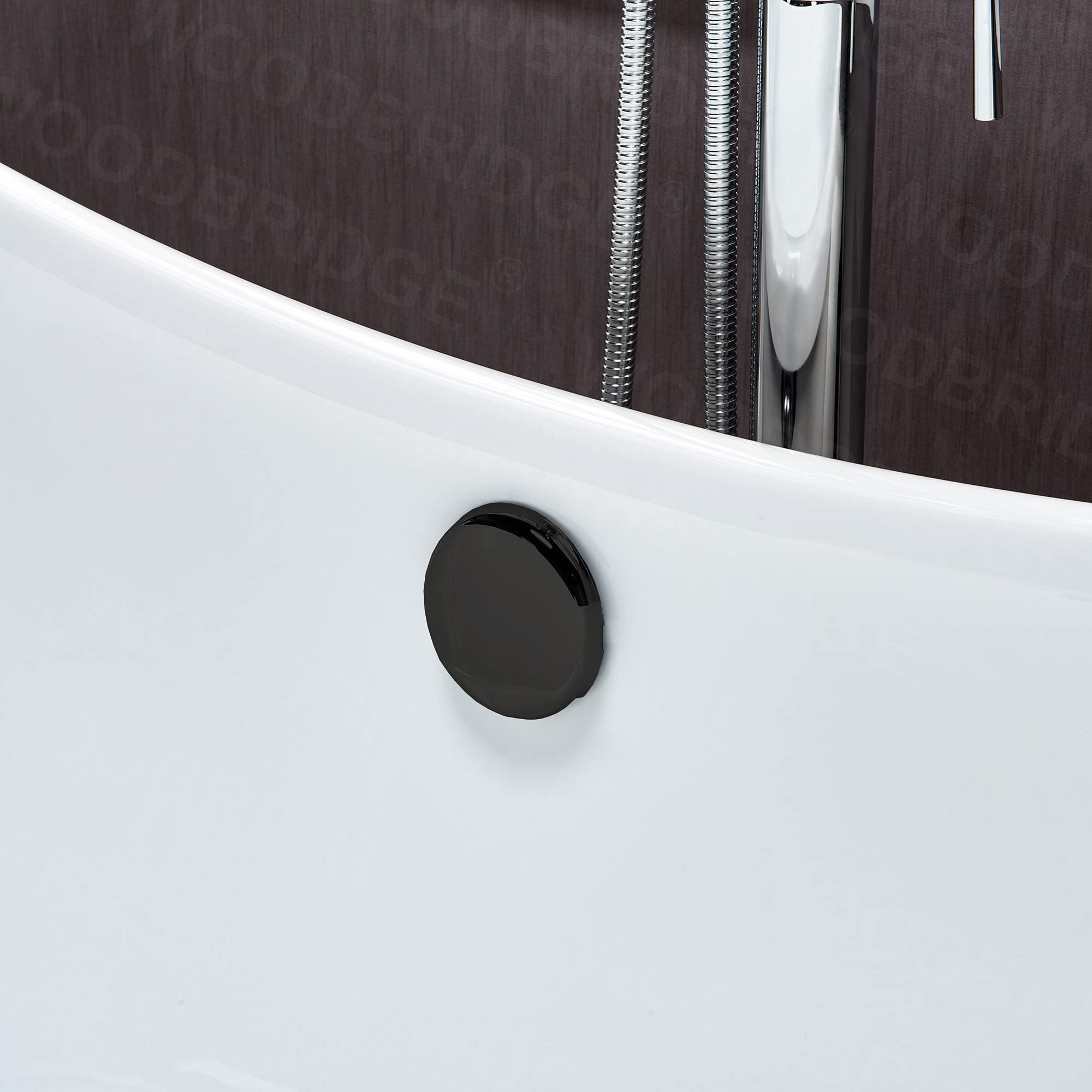 WOODBRIDGE 59" Heavy Duty Acrylic Double Slipper Clawfoot Bath Tub with Matte Black Feet + Matte Black Drain &Overflow
