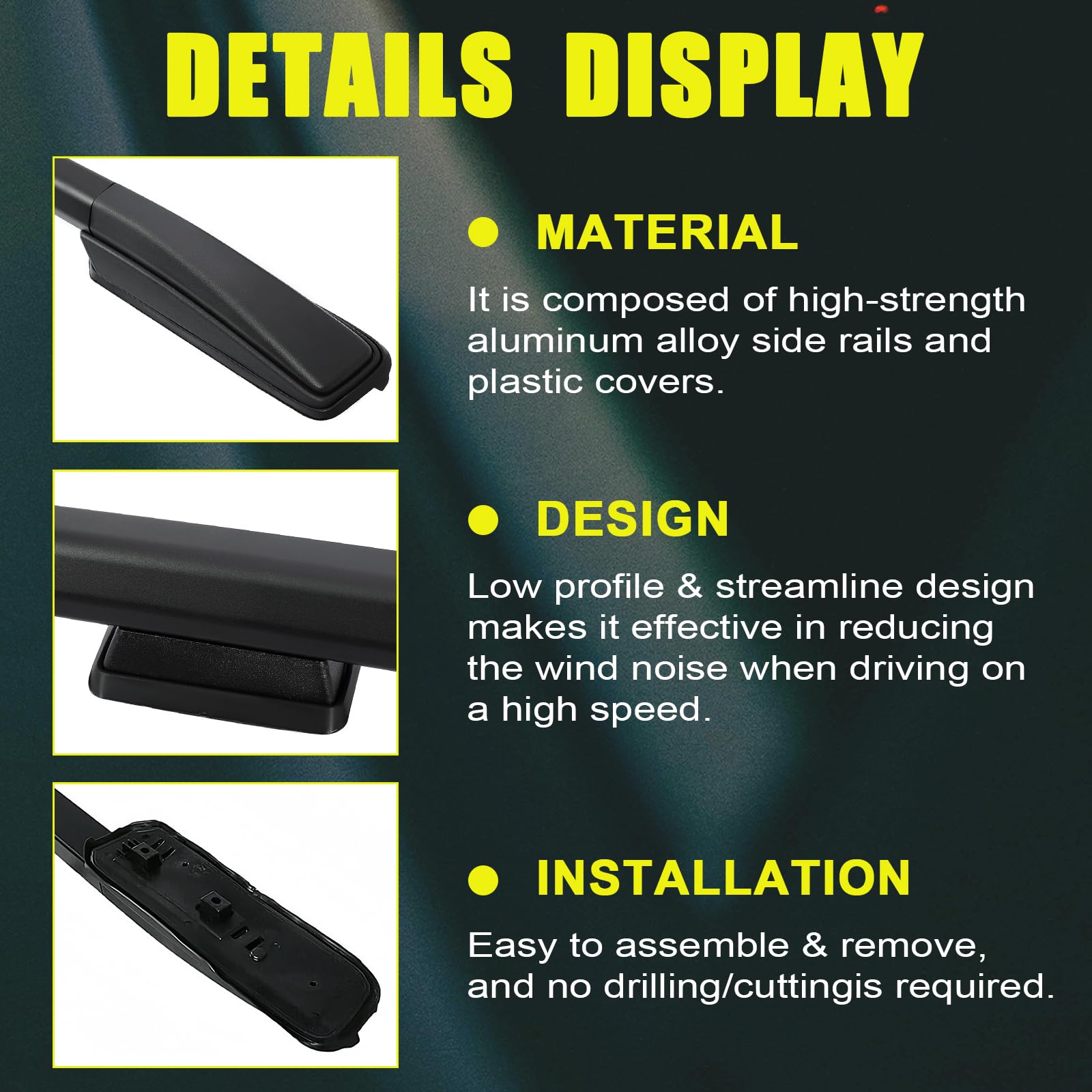 ROSY PIXEL 4Pcs Roof Rack Side Rails & Cross Bars Compatible with Honda Odyssey 2018 2019 2020 2021 2022 2023 2024 2025 2026 | Roof Rails Black Suitable for Carrying Luggage/Kayaks/Bicycles/Canoes