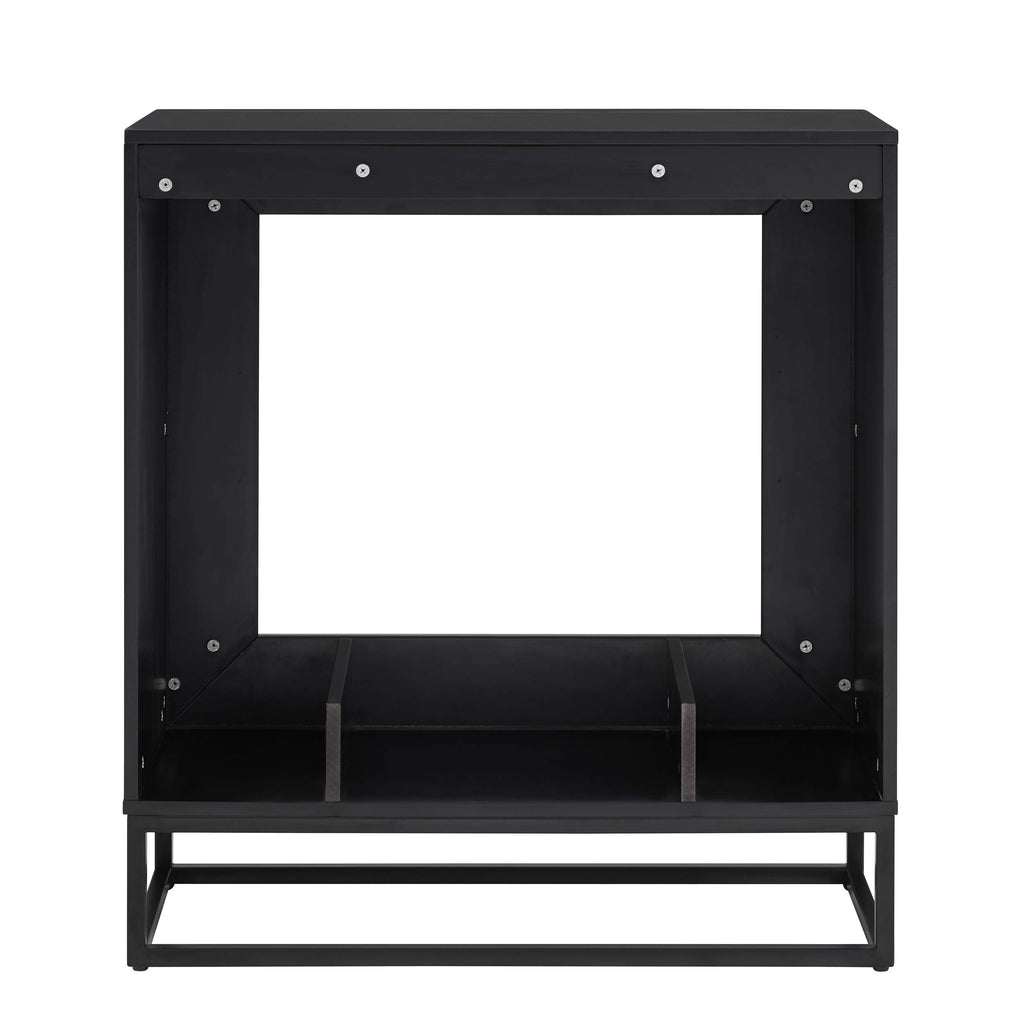 SEI Furniture - Holly & Martin Frescan Color Changing Electric Fireplace - Transitional Design, Black Glass and Wood - Ideal for Living Room, Bedroom (FC1063059)