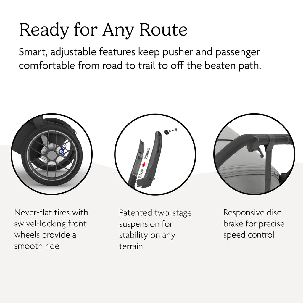 UPPAbaby Ridge V2 Jogging Stroller | All-Terrain Performance Suspension + Never-Flat Tires Built for Walking, Running + Trails | Water Bottle Holder Included | Savannah (Pearl Grey | Carbon Frame)