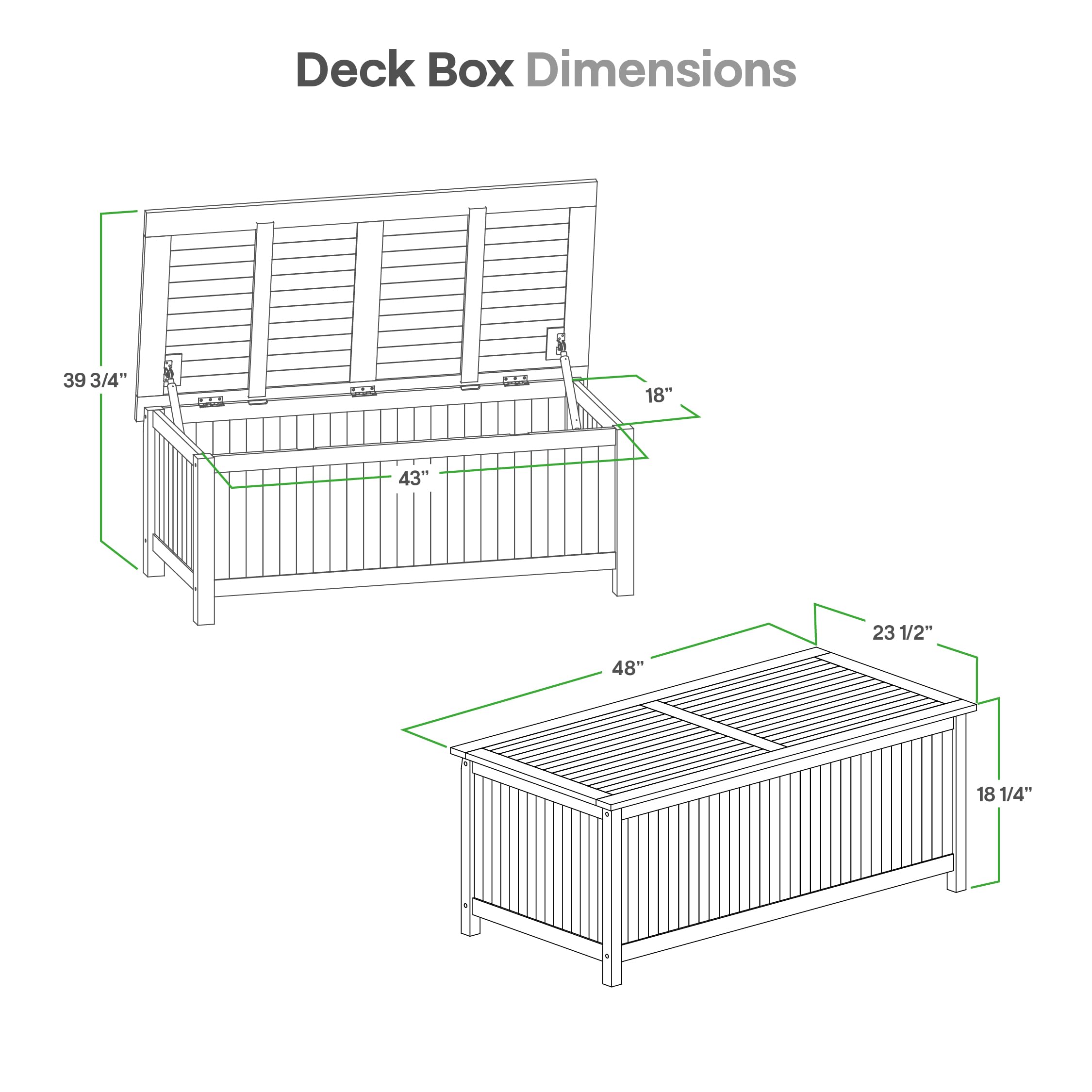 Cambridge Casual Arie 48-Inch Teak Outdoor Deck Box Storage Chest – Weather-Resistant Patio Organizer with Soft-Close Lid for Pool or Garden Storage, 49 Gallons