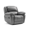 Furniture of America Sorin Modern Leather Recliner Chair with Pillow Armrests and High Density Foam, Reclining Sofa, Comfortable Couch for Living Room, Office, FSC Certified, Dark Gray