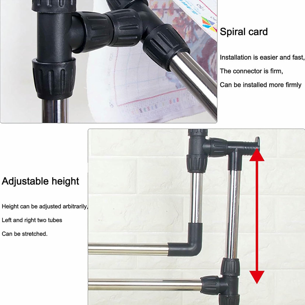 Height Adjustable Cross Stitch Craft Stand - Adjustable Embroidery Stand with Needlework Floor Frame for Art Sewing - Standing Embroidery Lap Table and Holder for Needlepoint~/