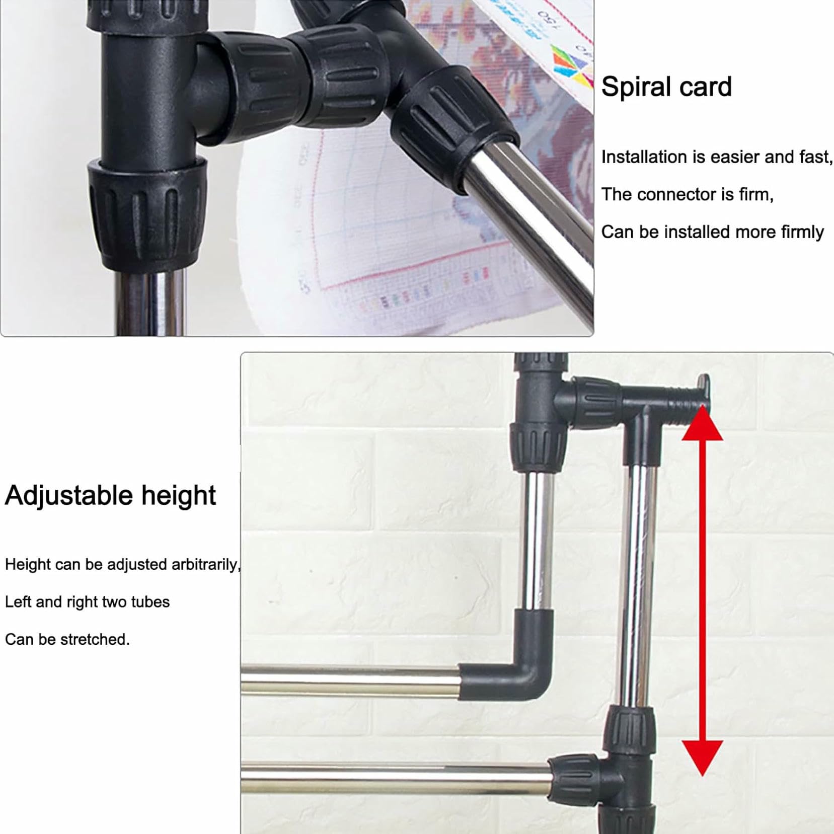 Height Adjustable Cross Stitch Craft Stand - Adjustable Embroidery Stand with Needlework Floor Frame for Art Sewing - Standing Embroidery Lap Table and Holder for Needlepoint~/