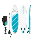 INTEX 68242EP AquaQuest 320 10ft Inflatable Paddle Board Set: Tri-Fin Design – Slip-Resistant EVA Pad – Includes Adjustable Paddle and High Pressure Pump – Storage Rope – 330lb Weight Capacity