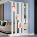 Wall Room Divider, Freestanding Wood Room Divider Shelf with Shelves, Divider Screen Separator Screen with Storage, Wall Divider for Room Separation, for Home Office Decorative(White,47.2IN)