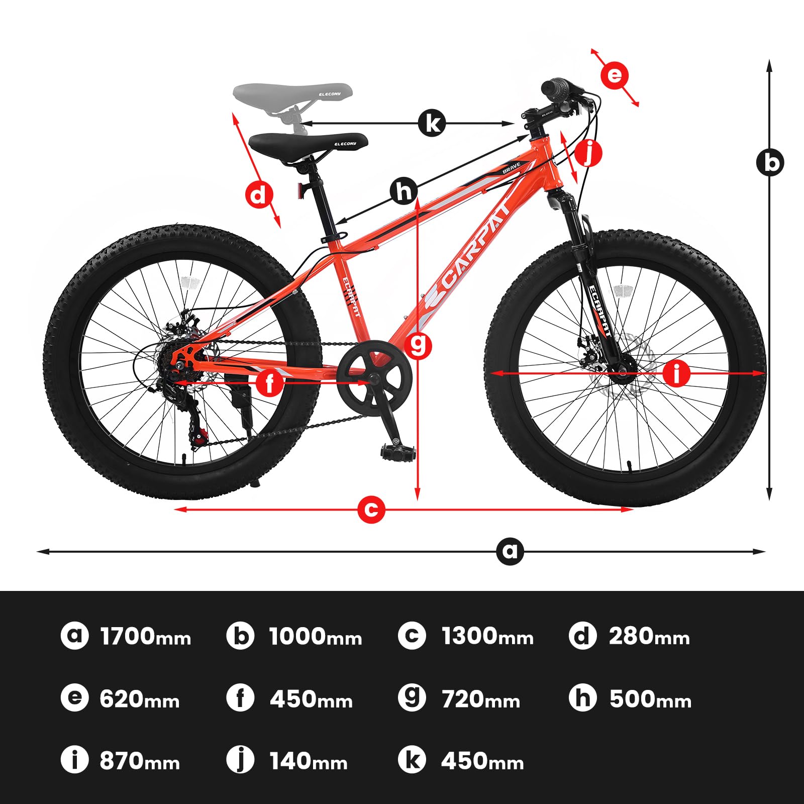 richvelo 24 Inch Fat Tire Bike Adult/Youth Full Shimano 7 Speeds Mountain Bike, Dual Disc Brake, High-Carbon Steel Frame, Front Suspension, Mountain Trail Bike, Urban Commuter City Bicycle
