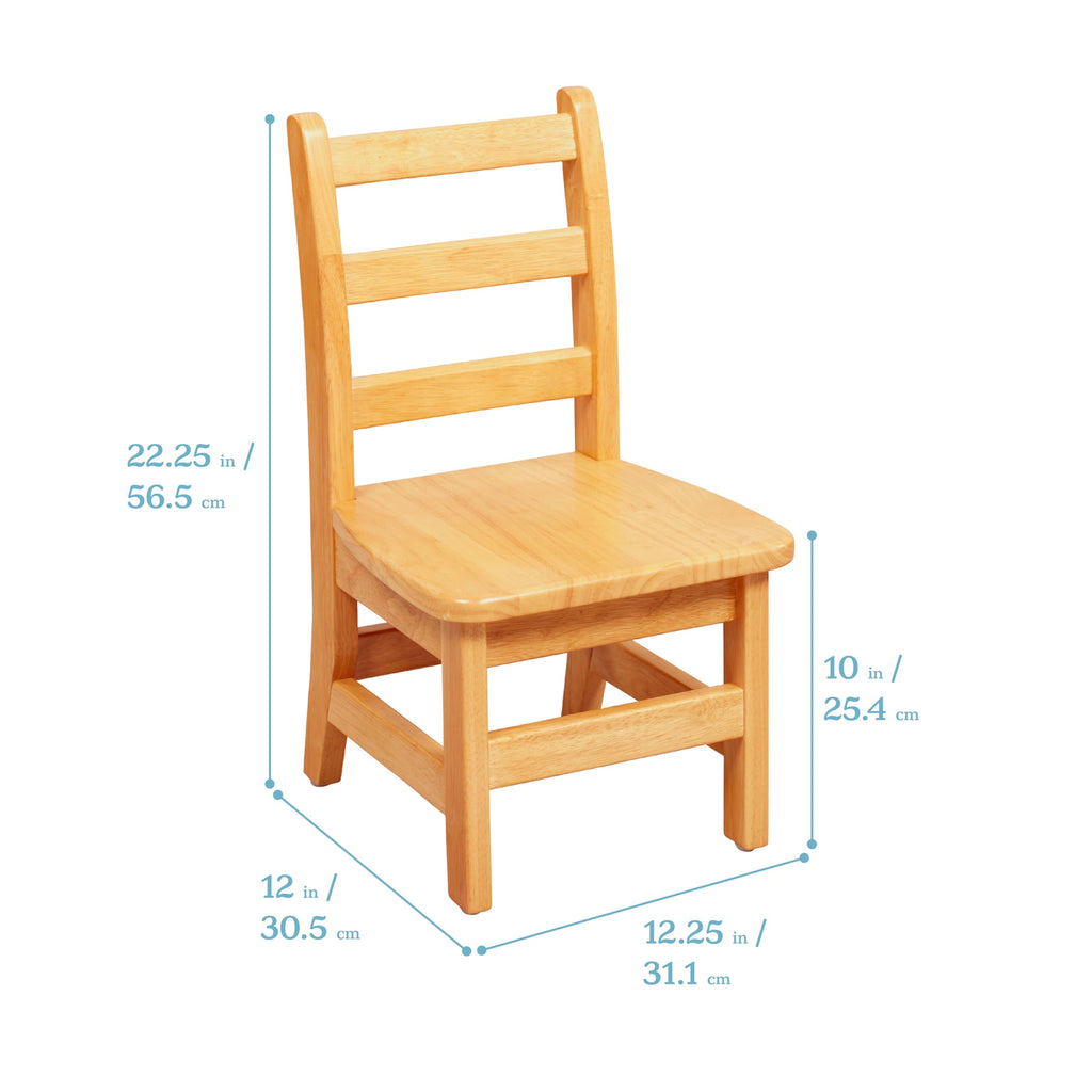 ECR4Kids 30in D Round Hardwood Table with 20in Legs and Two 10in Chairs, Kids Furniture, Honey, 3-Piece