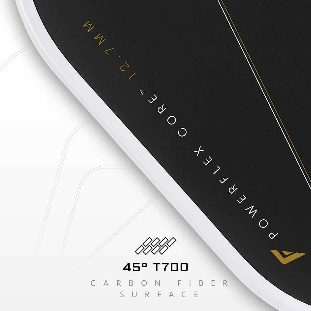 Franklin Sports PRO Pickleball Paddles – C45 Carbon Fiber Series - Official USAP + UPA Approved Pickleball Paddle - Aurelius 12.7mm Polymer Core - Official Shape of Anna Leigh Waters - Black/White