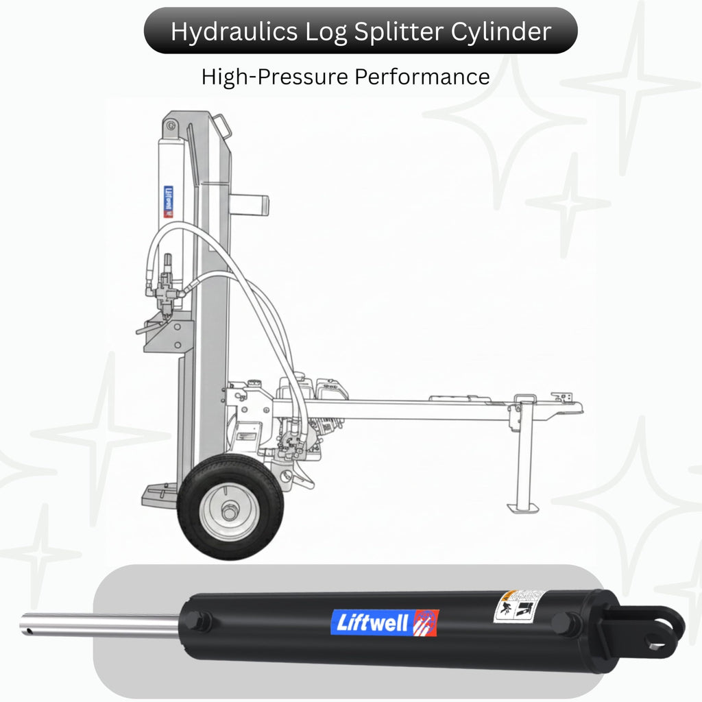 4x24 Hydraulic Log Splitter Cylinder – 4" Bore x 1.75" Rod x 24" Stroke with 1/2" NPT Ports, Welded Double Acting Hydraulic Cylinder for Wood Splitters – Heavy-Duty Log Splitter Cylinder 4x24