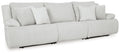 Signature Design by Ashley Top Tier Coastal 3-Piece Reclining Sectional Sofa with 4 Accent Pillows, Light Gray
