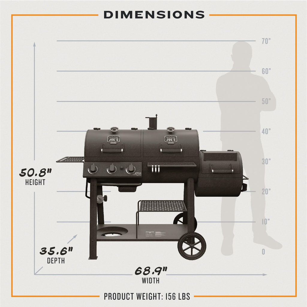 Oklahoma Joe's Canyon Combo DLX Charcoal and Propane Gas Smoker & Grill - 24203005