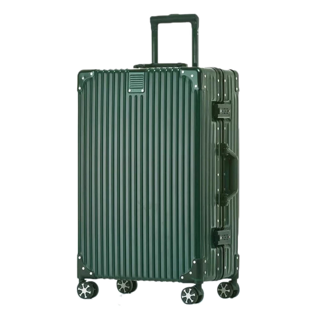 HotWay 3-Piece Luggage Sets with Aluminum Frame, PC Hard Shell Suitcase with Spinner Wheels and TSA Lock, Large Suitcase for Travel, Green