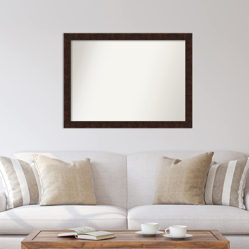 Amanti Art Bronze Wall Mirror 31x42 William Mottled Bronze Narrow Rectangle Bathroom Mirror for Wall Decor Living Room, X-Large Casual Frame, Hangs Horizonally and Vertically, Bathroom Decor,