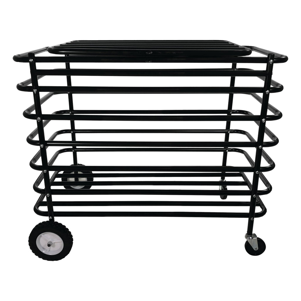 Champion Sports Ultimate Lockable Ball Locker – Heavy Duty Powder Coated Steel Ball Locker with Swivel Caster and Rear Wheels – Hinged Lid - Holds Up to 30 Balls – Black