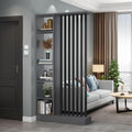 Wall Room Divider with Shelves, Entrance Hall Partition Screen Column Floor to Ceiling - Freestanding Room Divider with Storage Shelf, Freestanding Decor for Bedroom (A Gray + Black, 39.4in / 100cm)