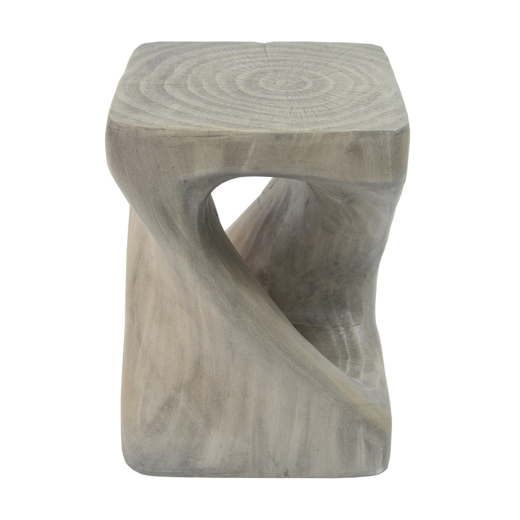 Merax Twist Shape MGO Accent Side Table Set, Unique Modern End Table with Wide Pedestal & Tabletop, Small Drink Tables for Living Room, Bedroom Night Stand Bedside Table, No Assembly Required, Grey