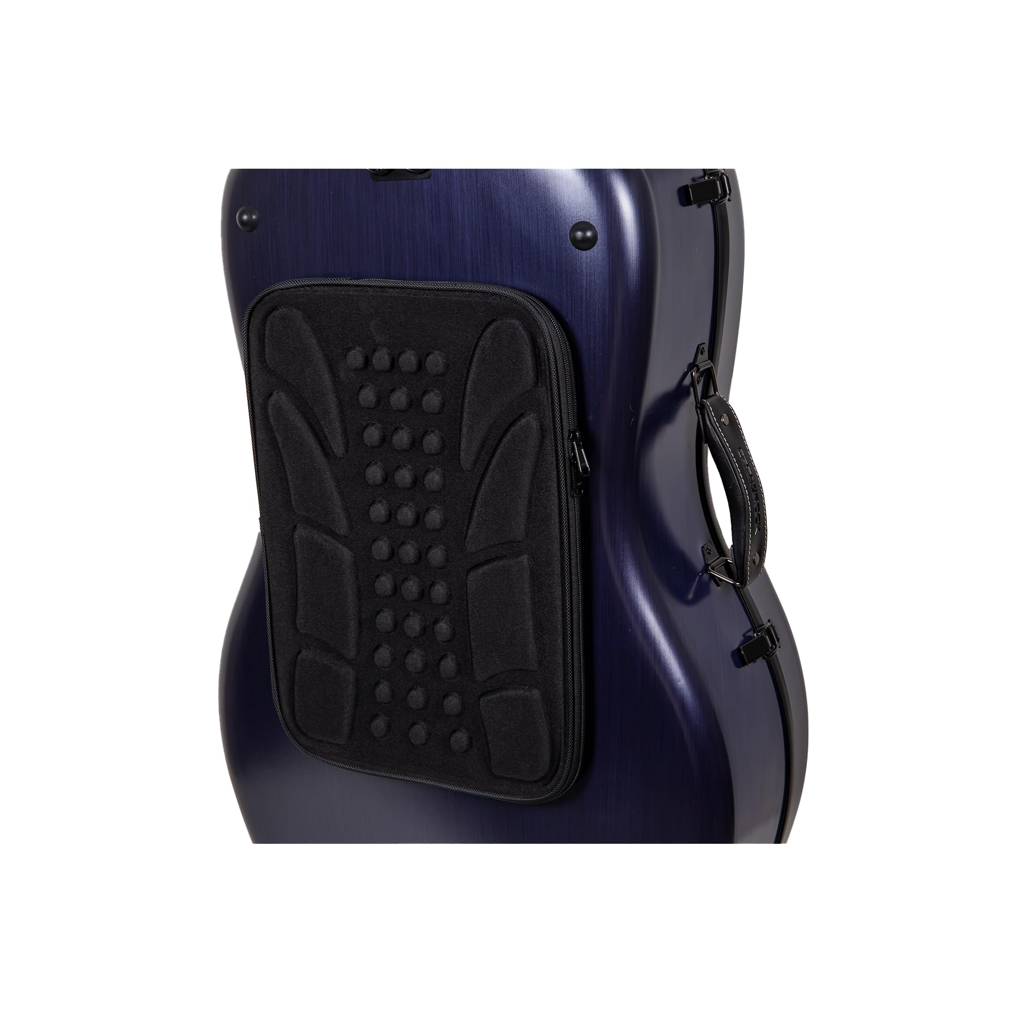 Crossrock Poly Carbon Cello Case for 4/4 Full-Size | Matte Blue Finish, Wheels, Lightweight & Durable – Best for School Orchestra & Student Musicians