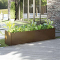 Foknhdi Honey Brown Raised Garden Bed Planter 78.7"x19.7"x19.7", Solid Pine Large Outdoor Planter Box for Flowers & Herbs, Rustic Tree Bed Assembly Needed for Patio Yard