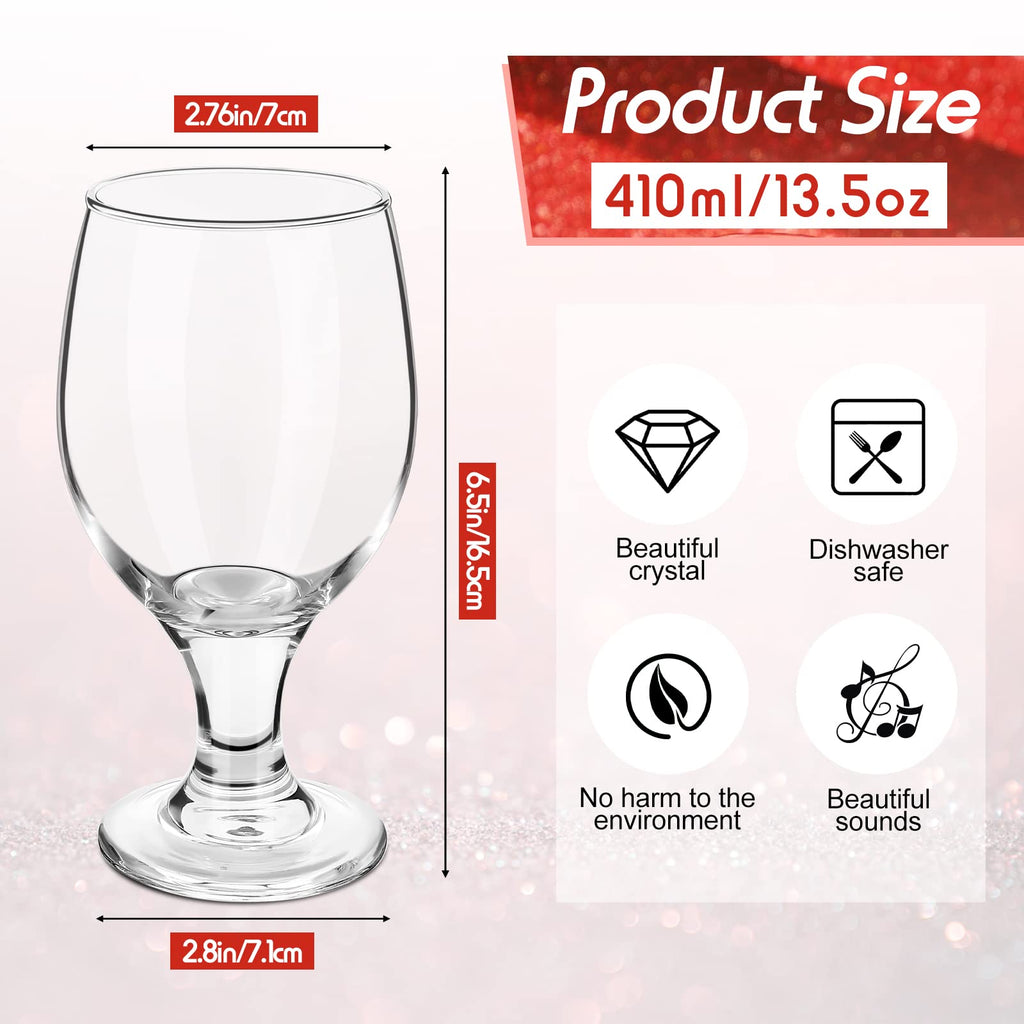 Patelai Set of 120 Water Goblet, 13.5 oz Clear Drinking Glasses Bulk Dishwasher Safe, Stemmed Water Glass for Juice Wine Beer Tea Sangria Cold Beverages, Reusable Glassware for Home Party Restaurant