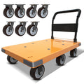 WUD Push Cart, Folding Mobile Platform Trolley,Thickened and Reinforced, 360° Swivel Wheels,47.2 “L x 27.5 ”W, 1764 lb. Yellow Dolly cart with Wheels