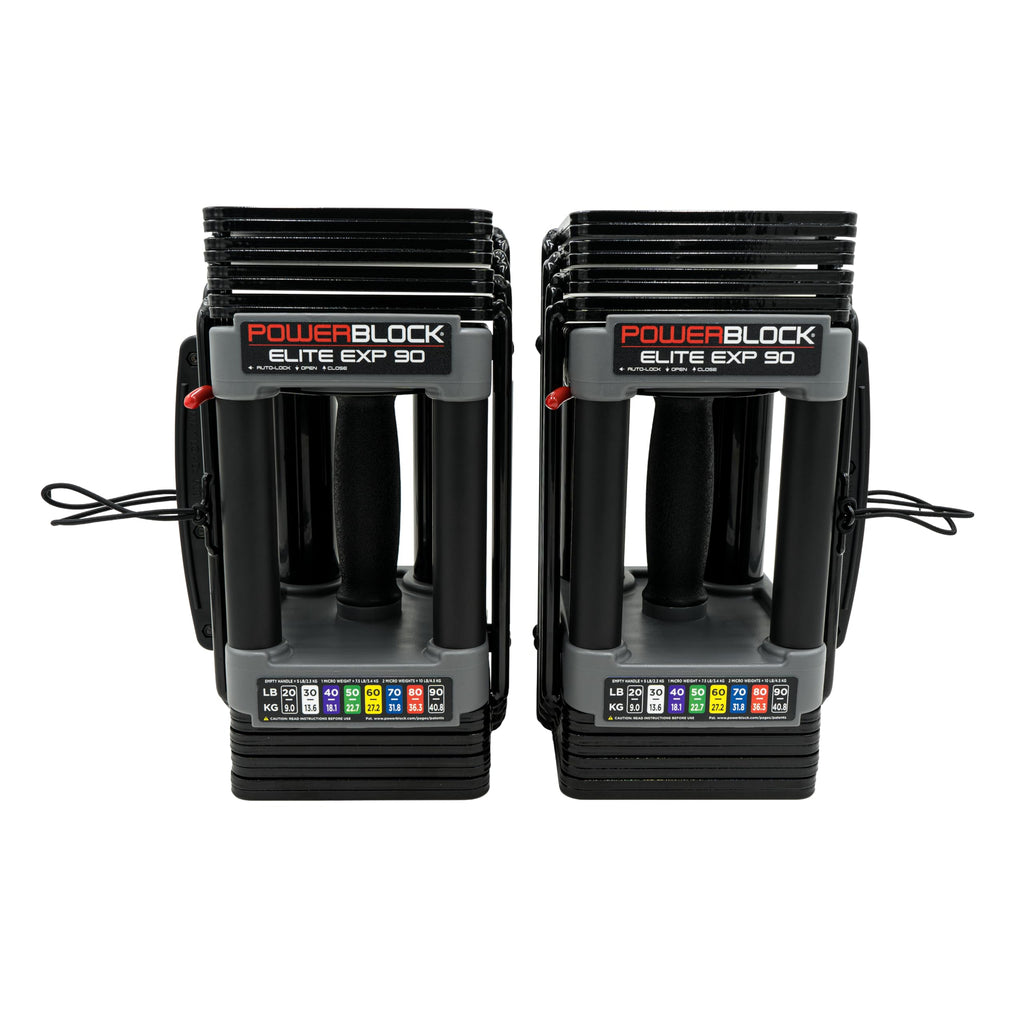 PowerBlock Elite EXP Adjustable Dumbbells, Sold in Pairs, Stage 1, 5-50 lb. Dumbbells, Durable Steel Build, Innovative Workout Equipment, All-in-One Dumbbells, Expandable with Expansion Kits