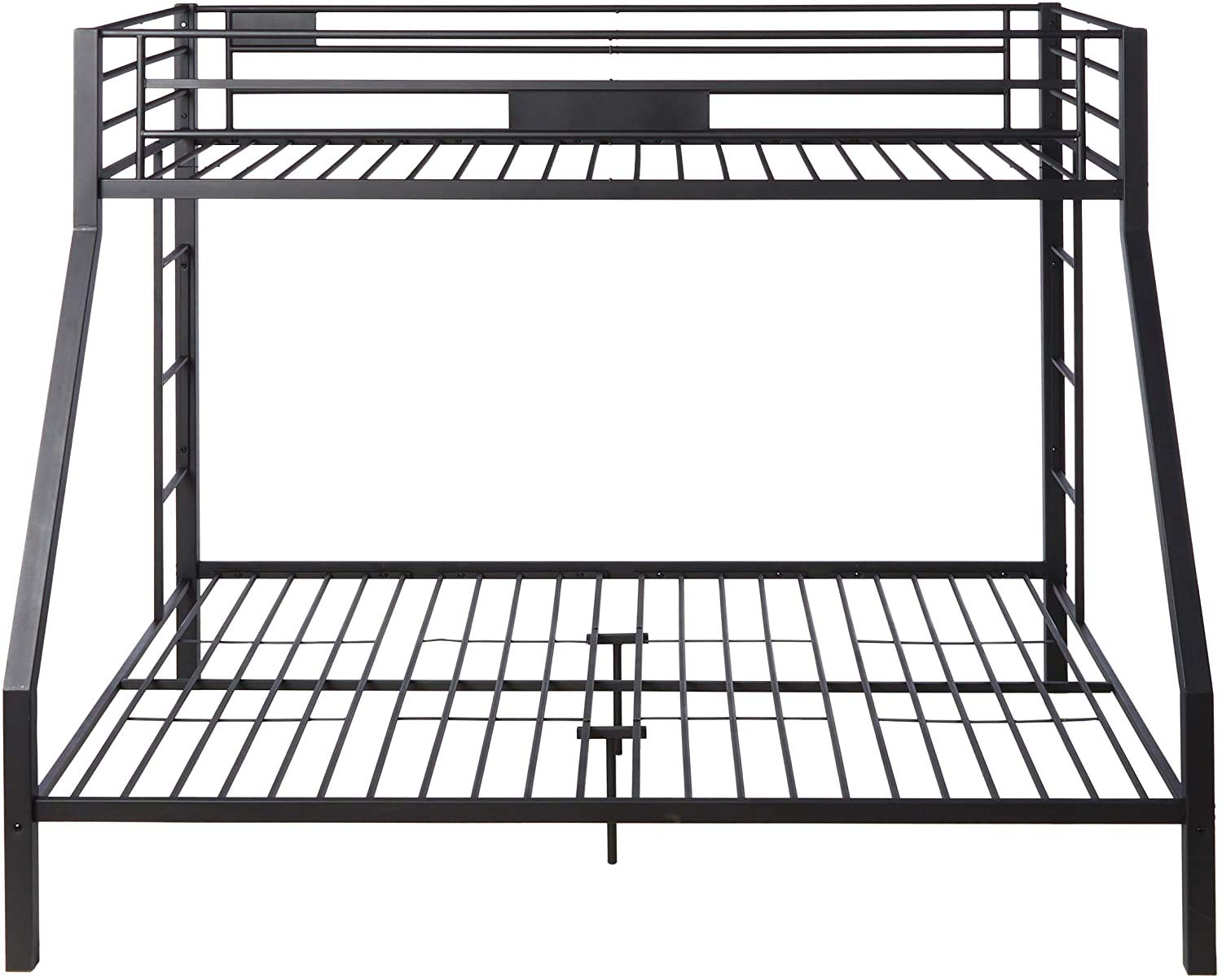 DANGRUUT Upgraded Version Thicken Metal Bunk Beds, Best Industrial Bunk Bed, Heavy Duty Bed Frame with Side Ladder and Safety Rails for Kids Girls Boys, Teens and Adults (Twin XL Over Queen)