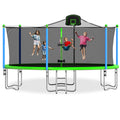 Tatub 16FT Trampoline for Kids and Adults, Outdoor Recreational Trampolines with Basketball Hoop & Enclosure Net, Green