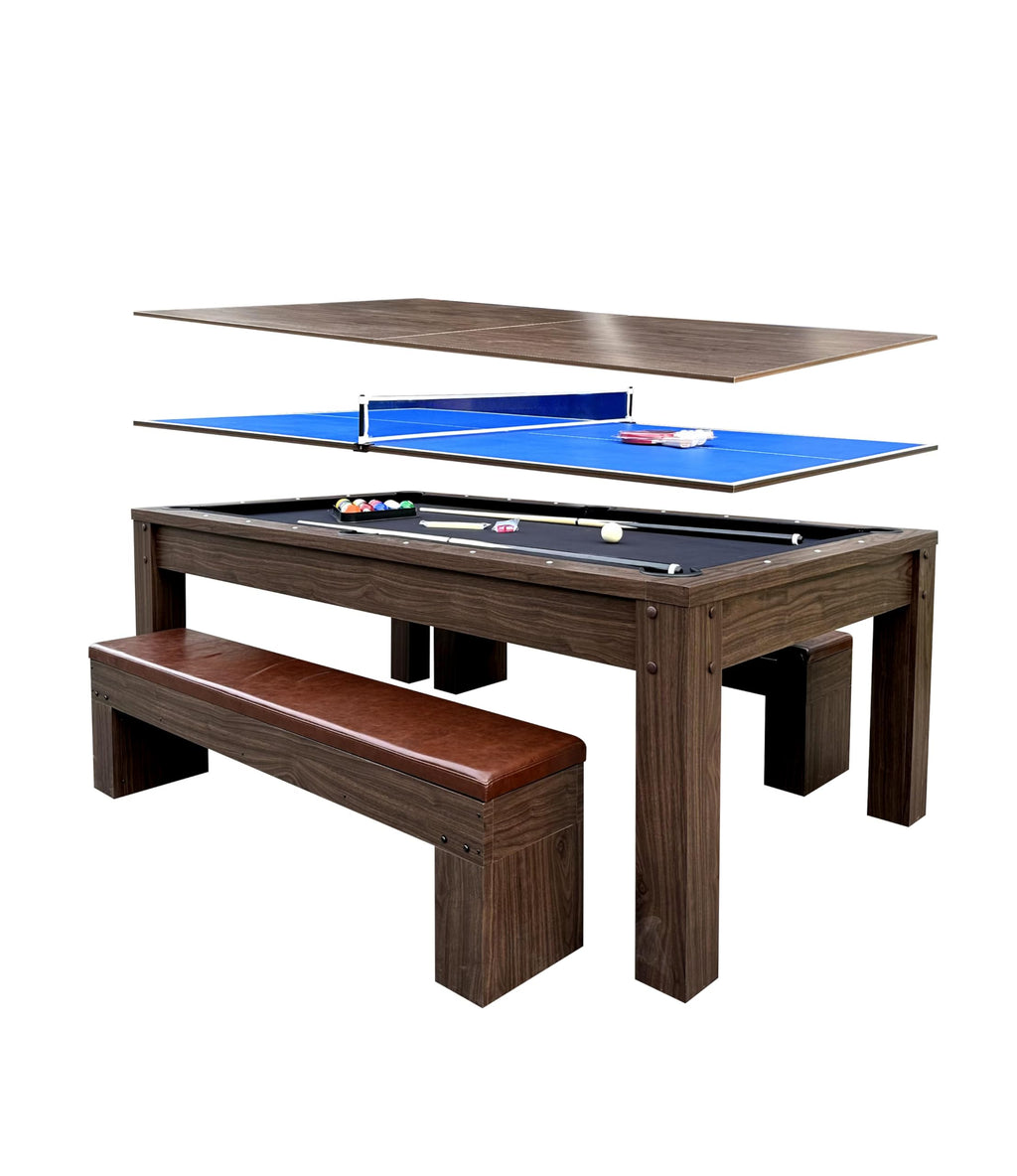 ComeWay Board Game Table with Rotating Cup Holders for 6 Players, Hexagon Gaming and Dining Table with Removable Table Top & Non-Slip Play Mat, Multifunctional Table with for DND/Poker/Card Games