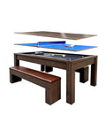 ComeWay Board Game Table with Rotating Cup Holders for 6 Players, Hexagon Gaming and Dining Table with Removable Table Top & Non-Slip Play Mat, Multifunctional Table with for DND/Poker/Card Games