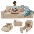 Cubby Couch 12-Piece Modular Kids Play Couch - Soft & Durable Toddler Couch with CertiPUR US Foam, Washable Covers - Playroom Furniture, Kids Sofa for Lounge, Living Room & Playroom - Cream