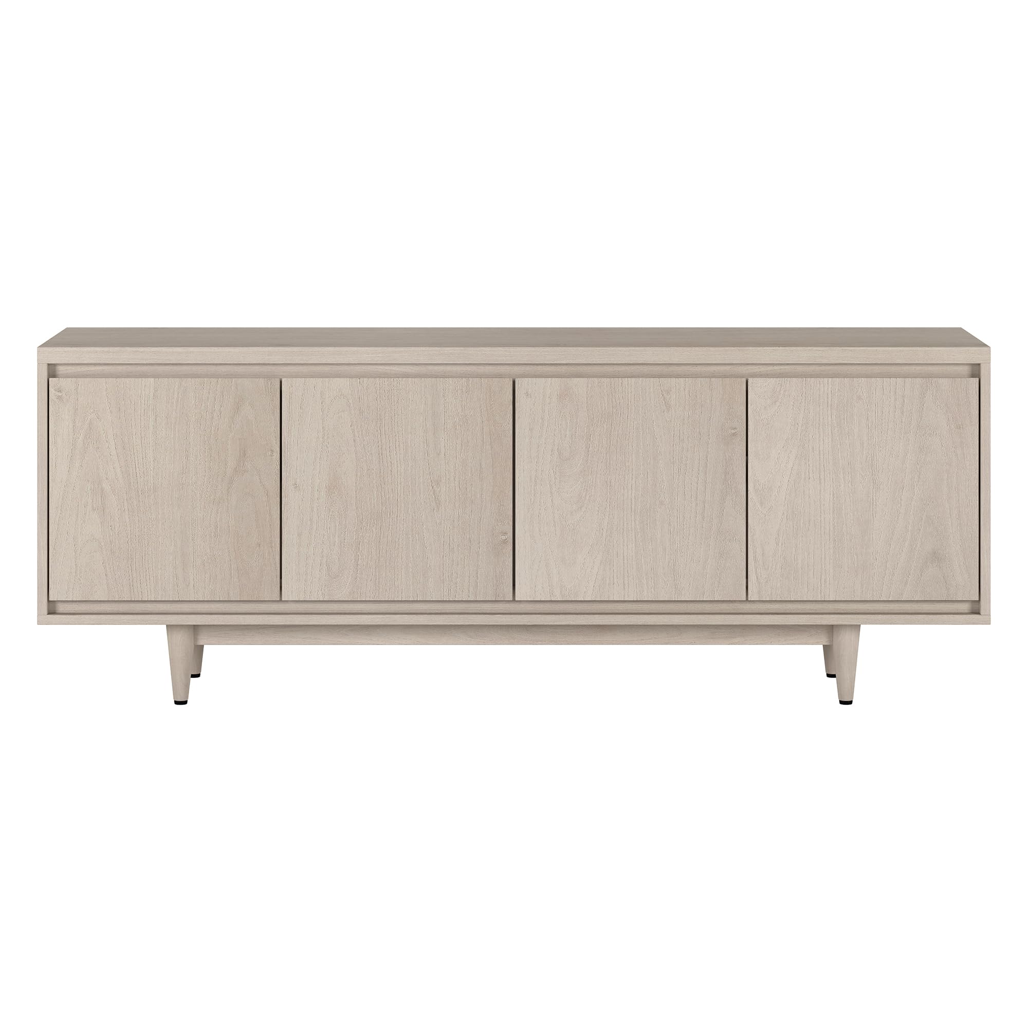 Henn&Hart TV Stand for TVs up to 75" with 2 Storage Cabinets with an Adjustable Shelf for Living Room, Family Room, or Office, Beech White
